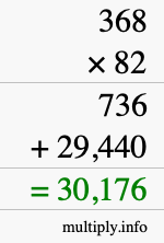 How to calculate 368 times 82 using long multiplication How to calculate 368 times 82 using long multiplication