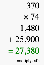 How to calculate 370 times 74 using long multiplication How to calculate 370 times 74 using long multiplication