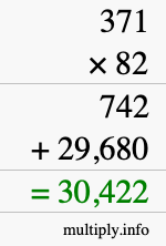 How to calculate 371 times 82 using long multiplication How to calculate 371 times 82 using long multiplication