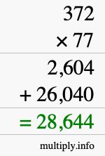 How to calculate 372 times 77 using long multiplication How to calculate 372 times 77 using long multiplication