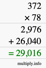 How to calculate 372 times 78 using long multiplication How to calculate 372 times 78 using long multiplication
