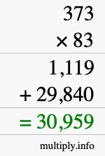 How to calculate 373 times 83 using long multiplication How to calculate 373 times 83 using long multiplication