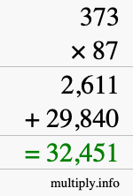 How to calculate 373 times 87 using long multiplication How to calculate 373 times 87 using long multiplication