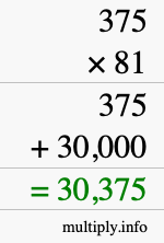 How to calculate 375 times 81 using long multiplication How to calculate 375 times 81 using long multiplication