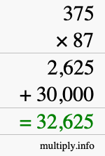 How to calculate 375 times 87 using long multiplication How to calculate 375 times 87 using long multiplication