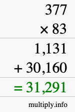 How to calculate 377 times 83 using long multiplication How to calculate 377 times 83 using long multiplication