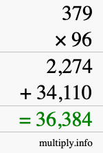 How to calculate 379 times 96 using long multiplication How to calculate 379 times 96 using long multiplication