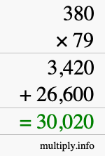 How to calculate 380 times 79 using long multiplication How to calculate 380 times 79 using long multiplication