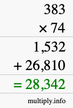 How to calculate 383 times 74 using long multiplication How to calculate 383 times 74 using long multiplication