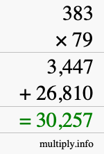 How to calculate 383 times 79 using long multiplication How to calculate 383 times 79 using long multiplication