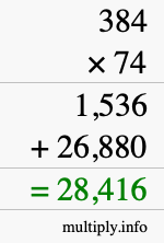 How to calculate 384 times 74 using long multiplication How to calculate 384 times 74 using long multiplication