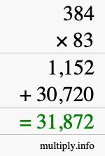How to calculate 384 times 83 using long multiplication How to calculate 384 times 83 using long multiplication