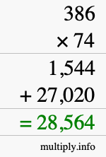 How to calculate 386 times 74 using long multiplication How to calculate 386 times 74 using long multiplication