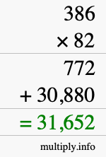 How to calculate 386 times 82 using long multiplication How to calculate 386 times 82 using long multiplication