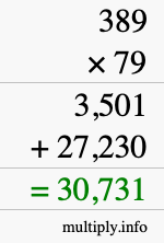 How to calculate 389 times 79 using long multiplication How to calculate 389 times 79 using long multiplication
