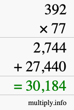 How to calculate 392 times 77 using long multiplication How to calculate 392 times 77 using long multiplication