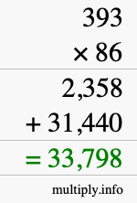 How to calculate 393 times 86 using long multiplication How to calculate 393 times 86 using long multiplication
