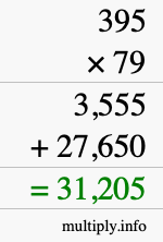 How to calculate 395 times 79 using long multiplication How to calculate 395 times 79 using long multiplication