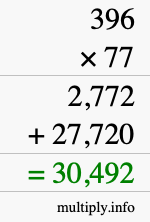 How to calculate 396 times 77 using long multiplication How to calculate 396 times 77 using long multiplication