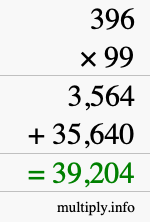 How to calculate 396 times 99 using long multiplication How to calculate 396 times 99 using long multiplication