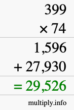 How to calculate 399 times 74 using long multiplication How to calculate 399 times 74 using long multiplication