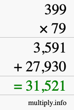 How to calculate 399 times 79 using long multiplication How to calculate 399 times 79 using long multiplication