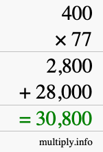 How to calculate 400 times 77 using long multiplication How to calculate 400 times 77 using long multiplication