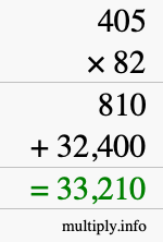 How to calculate 405 times 82 using long multiplication How to calculate 405 times 82 using long multiplication