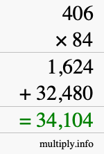 How to calculate 406 times 84 using long multiplication How to calculate 406 times 84 using long multiplication