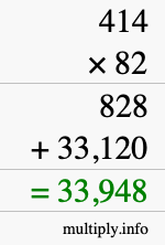How to calculate 414 times 82 using long multiplication How to calculate 414 times 82 using long multiplication