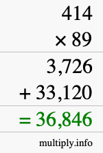 How to calculate 414 times 89 using long multiplication How to calculate 414 times 89 using long multiplication
