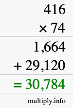 How to calculate 416 times 74 using long multiplication How to calculate 416 times 74 using long multiplication