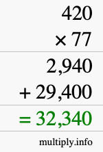 How to calculate 420 times 77 using long multiplication How to calculate 420 times 77 using long multiplication
