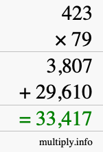 How to calculate 423 times 79 using long multiplication How to calculate 423 times 79 using long multiplication