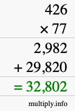 How to calculate 426 times 77 using long multiplication How to calculate 426 times 77 using long multiplication