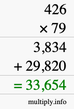 How to calculate 426 times 79 using long multiplication How to calculate 426 times 79 using long multiplication