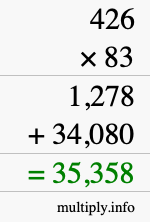 How to calculate 426 times 83 using long multiplication How to calculate 426 times 83 using long multiplication