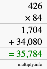 How to calculate 426 times 84 using long multiplication How to calculate 426 times 84 using long multiplication