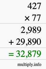 How to calculate 427 times 77 using long multiplication How to calculate 427 times 77 using long multiplication
