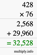 How to calculate 428 times 76 using long multiplication How to calculate 428 times 76 using long multiplication