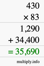 How to calculate 430 times 83 using long multiplication How to calculate 430 times 83 using long multiplication