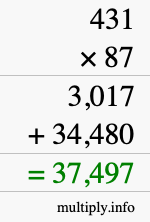 How to calculate 431 times 87 using long multiplication How to calculate 431 times 87 using long multiplication