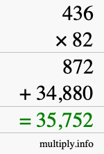 How to calculate 436 times 82 using long multiplication How to calculate 436 times 82 using long multiplication