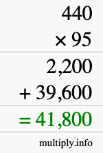 How to calculate 440 times 95 using long multiplication How to calculate 440 times 95 using long multiplication