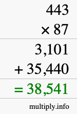 How to calculate 443 times 87 using long multiplication How to calculate 443 times 87 using long multiplication