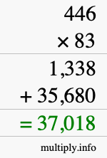 How to calculate 446 times 83 using long multiplication How to calculate 446 times 83 using long multiplication