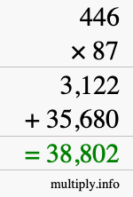 How to calculate 446 times 87 using long multiplication How to calculate 446 times 87 using long multiplication