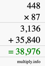 How to calculate 448 times 87 using long multiplication How to calculate 448 times 87 using long multiplication