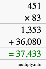 How to calculate 451 times 83 using long multiplication How to calculate 451 times 83 using long multiplication