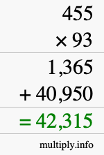 How to calculate 455 times 93 using long multiplication How to calculate 455 times 93 using long multiplication